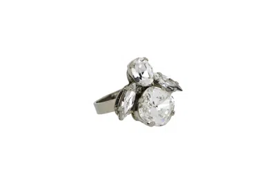 Vickisarge Women's Neutrals The Clear Bee Ring In Platinum