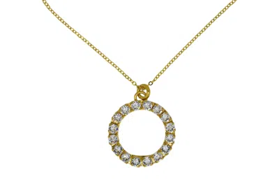 Vickisarge Women's Neutrals The Clear Hoop Necklace In Gold - Long In Yellow