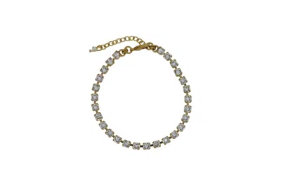 Vickisarge Women's Neutrals The Clear Tennis Bracelet In Gold In Yellow