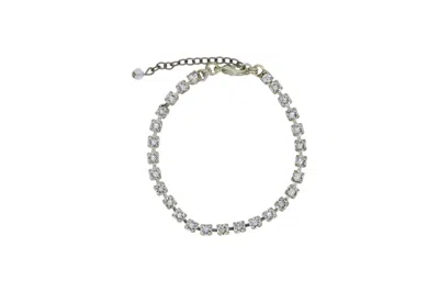 Vickisarge Women's Neutrals The Clear Tennis Bracelet In Platinum