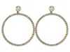 Vickisarge Women's Neutrals The Large Clear Hoop Earrings In Gold - Clip In Yellow
