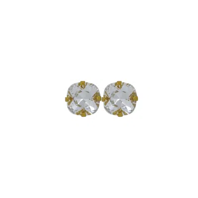 Vickisarge Women's Neutrals The Large Clear Stud In Gold