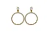 Vickisarge Women's Neutrals The Medium Clear Hoop Earrings In Gold - Clip