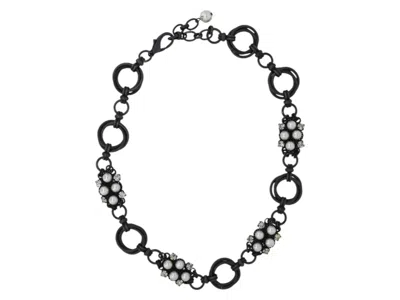 Vickisarge Women's Neutrals / White Black Pearl Cluster Necklace