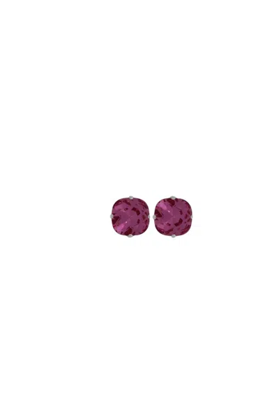 Vickisarge Women's Pink / Purple The Little Pink Stud In Platinum