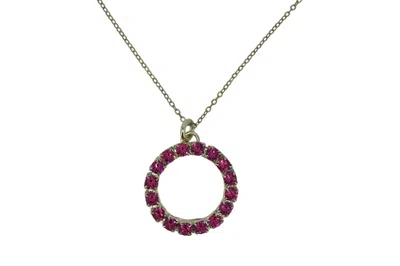 Vickisarge Women's Pink / Purple The Pink Hoop Necklace In Platinum - Short