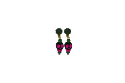 Vickisarge Women's Pink / Purple The Pink Spooky Skull Earrings - Pierced