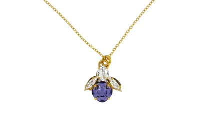 Vickisarge Women's Pink / Purple The Purple Bee Necklace In Gold - Long
