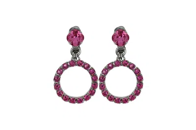 Vickisarge Women's Pink / Purple The Small Pink Hoop Earrings In Platinum - Pierced