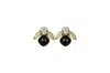 Vickisarge Women's The Baby Black Bee Earrings In Gold - Clip