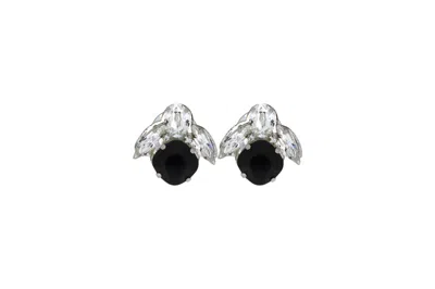 Vickisarge Women's The Baby Black Bee Earrings In Platinum - Pierced