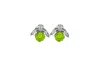 Vickisarge Women's The Baby Green Bee Earrings In Platinum - Clip In Green