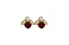 Vickisarge Women's The Baby Red Bee Earrings In Gold - Pierced In Red