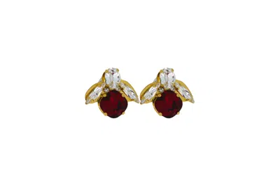 Vickisarge Women's The Baby Red Bee Earrings In Gold - Pierced