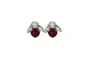 Vickisarge Women's The Baby Red Bee Earrings In Platinum - Pierced In Red
