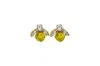 Vickisarge Women's The Baby Yellow Bee Earrings In Gold - Clip In Yellow