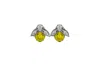 Vickisarge Women's The Baby Yellow Bee Earrings In Platinum - Clip In Yellow