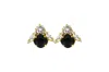 Vickisarge Women's The Big Black Bee Earrings In Gold - Pierced In Black