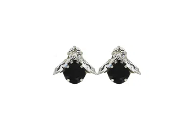 Vickisarge Women's The Big Black Bee Earrings In Platinum - Pierced