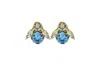 Vickisarge Women's The Big Blue Bee Earrings In Gold - Clip In Blue