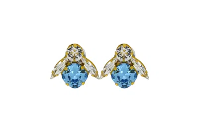Vickisarge Women's The Big Blue Bee Earrings In Gold - Pierced