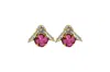 Vickisarge Women's The Big Pink Bee Earrings In Gold - Pierced In Pink