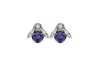 Vickisarge Women's The Big Purple Bee Earrings In Platinum - Pierced In Purple