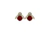 Vickisarge Women's The Big Red Bee Earrings In Gold - Clip