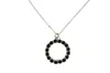 Vickisarge Women's The Black Hoop Necklace In Platinum - Long In Black