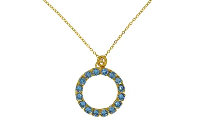 Vickisarge Women's The Blue Hoop Necklace In Gold - Short