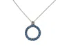 Vickisarge Women's The Blue Hoop Necklace In Platinum - Long In Blue