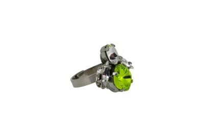 Vickisarge Women's The Green Bee Ring In Platinum