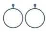 Vickisarge Women's The Jumbo Blue Hoop Earrings In Platinum - Clip