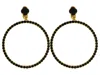 Vickisarge Women's The Large Black Hoop Earrings In Gold - Clip