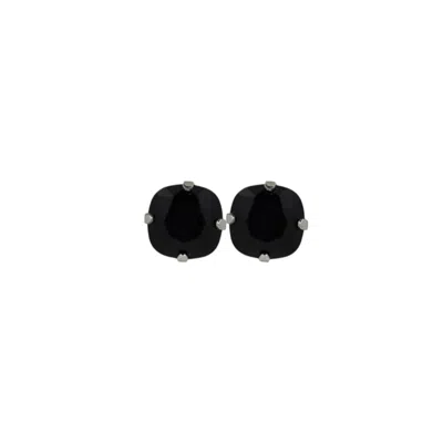 Vickisarge Women's The Large Black Stud In Platinum