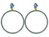 Vickisarge Women's The Large Blue Hoop Earrings In Gold - Pierced In Blue