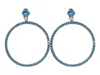 Vickisarge Women's The Large Blue Hoop Earrings In Platinum - Clip In Blue