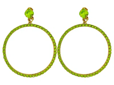 Vickisarge Women's The Large Green Hoop Earrings In Gold - Pierced