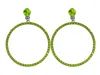 Vickisarge Women's The Large Green Hoop Earrings In Platinum - Pierced In Green