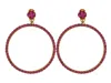Vickisarge Women's The Large Pink Hoop Earrings In Gold - Clip In Pink