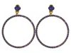 Vickisarge Women's The Large Purple Hoop Earrings In Gold - Pierced In Purple