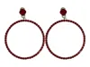 Vickisarge Women's The Large Red Hoop Earrings In Platinum - Clip