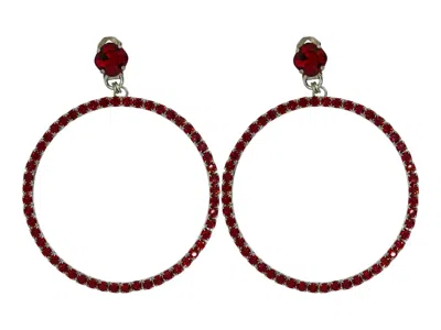 Vickisarge Women's The Large Red Hoop Earrings In Platinum - Pierced