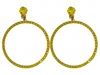 Vickisarge Women's The Large Yellow Hoop Earrings In Gold - Clip In Yellow