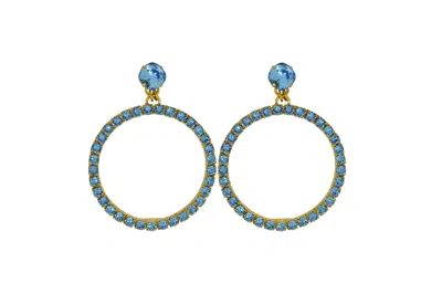 Vickisarge Women's The Medium Blue Hoop Earrings In Gold - Clip
