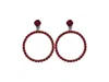 Vickisarge Women's The Medium Red Hoop Earrings In Platinum - Clip In Red