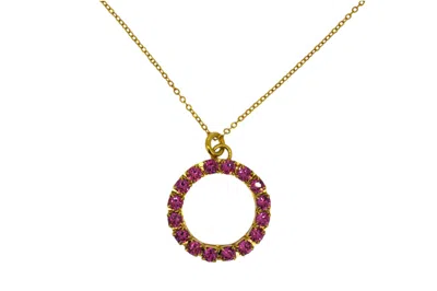 Vickisarge Women's The Pink Hoop Necklace In Gold - Long