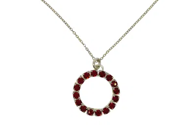 Vickisarge Women's The Red Hoop Necklace In Platinum - Long