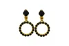 Vickisarge Women's The Small Black Hoop Earrings In Gold - Pierced In Black