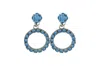 Vickisarge Women's The Small Blue Hoop Earrings In Platinum - Clip